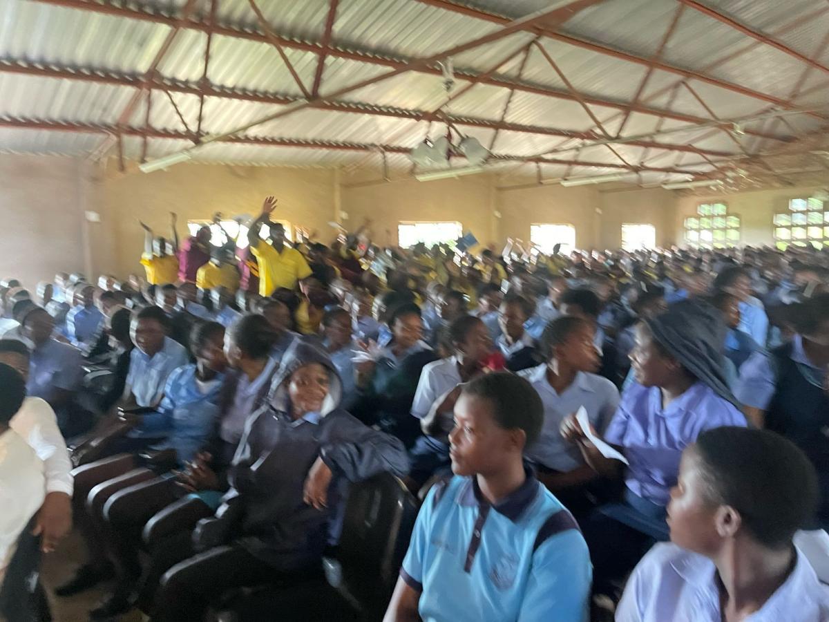 Community members at a career exhibition