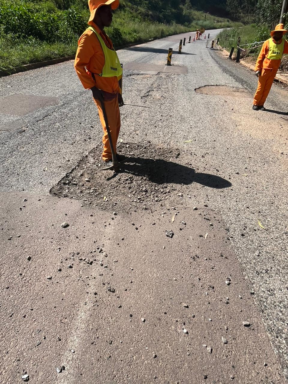 Road surface repair works